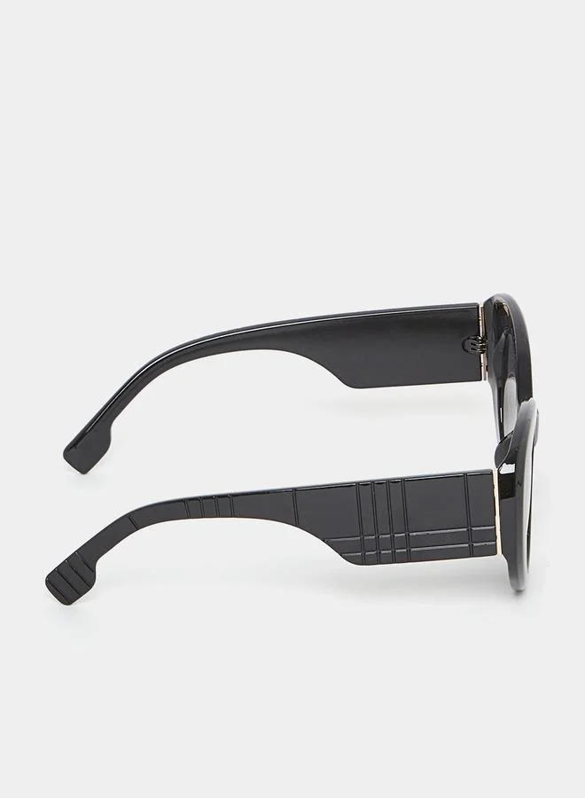 Styli Solid Round Sunglasses