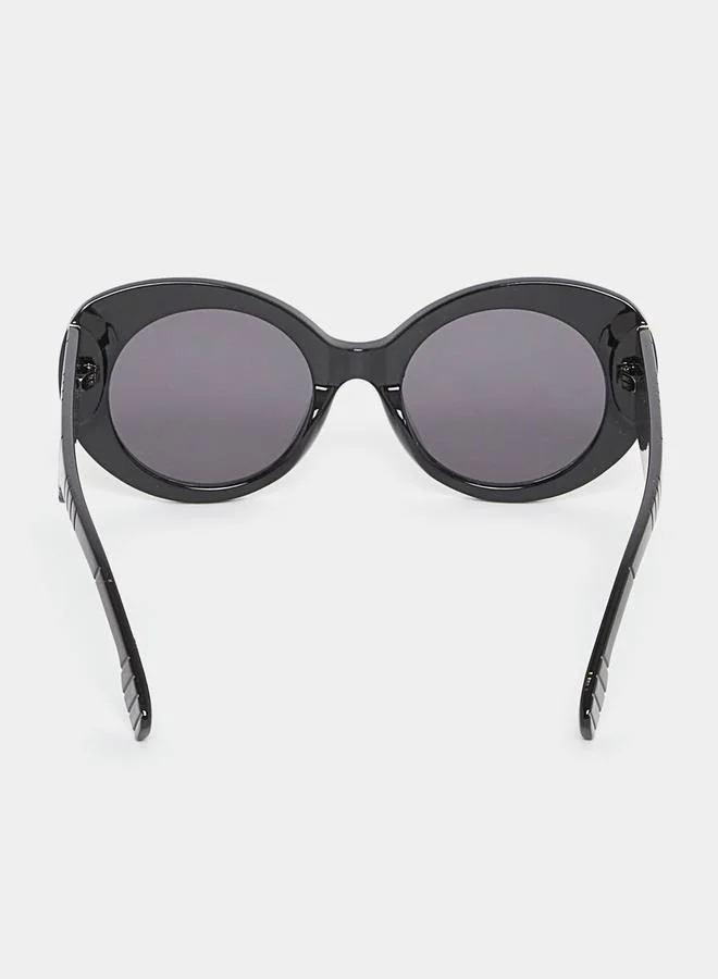 Styli Solid Round Sunglasses