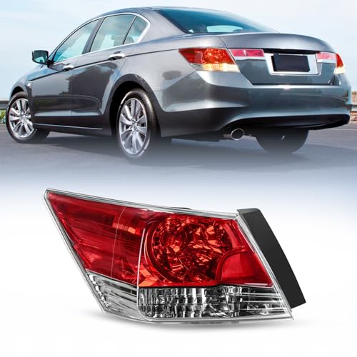 Nilight Taillight Assembly Compatible with 2008 2009 2010 2011 2012 Honda Accord Tail Lights Rear Lamp Replacement OE Style Driver Side w/Bulbs - Image 1