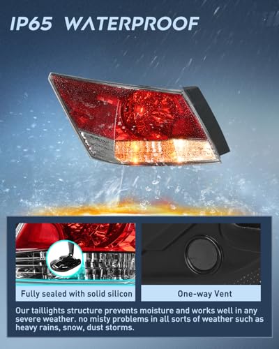 Nilight Taillight Assembly Compatible with 2008 2009 2010 2011 2012 Honda Accord Tail Lights Rear Lamp Replacement OE Style Driver Side w/Bulbs - Image 5