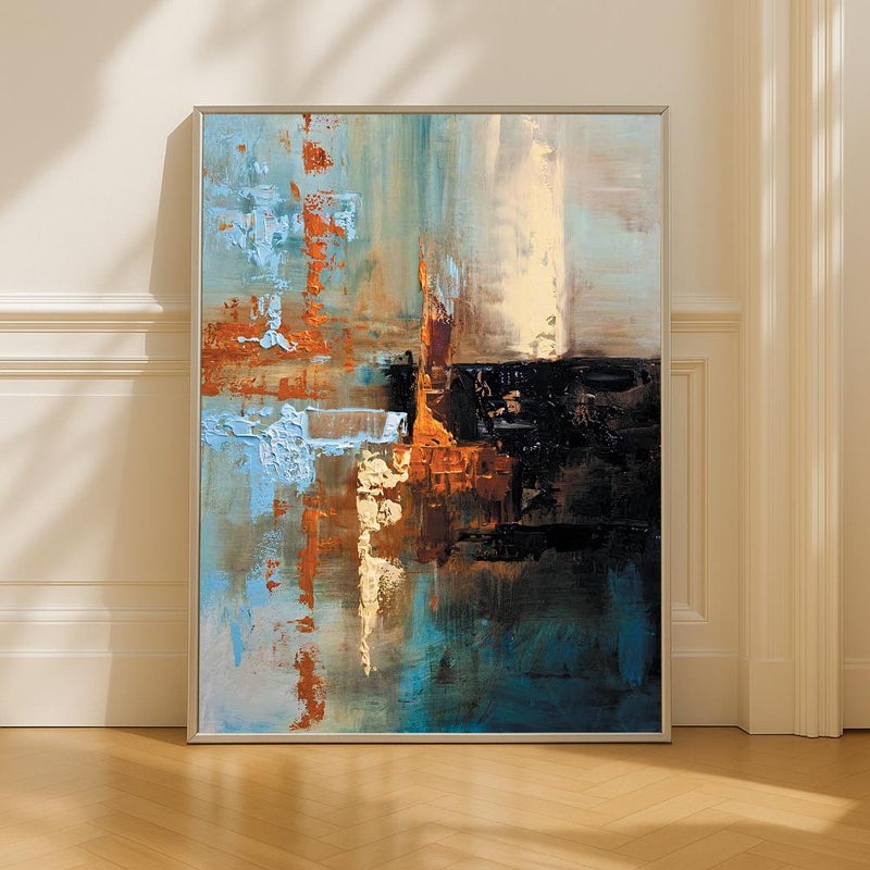 ماركتنا لوحة قماشية تجريدية مودرن مع برواز مجوف مقاس (40×60) قطعة واحدة - Image 1