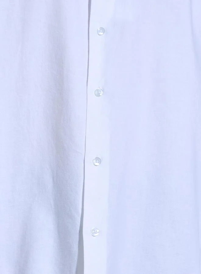 Styli White Men White Solid Regular Fit Oxford Shirt for Men | Best Price UAE