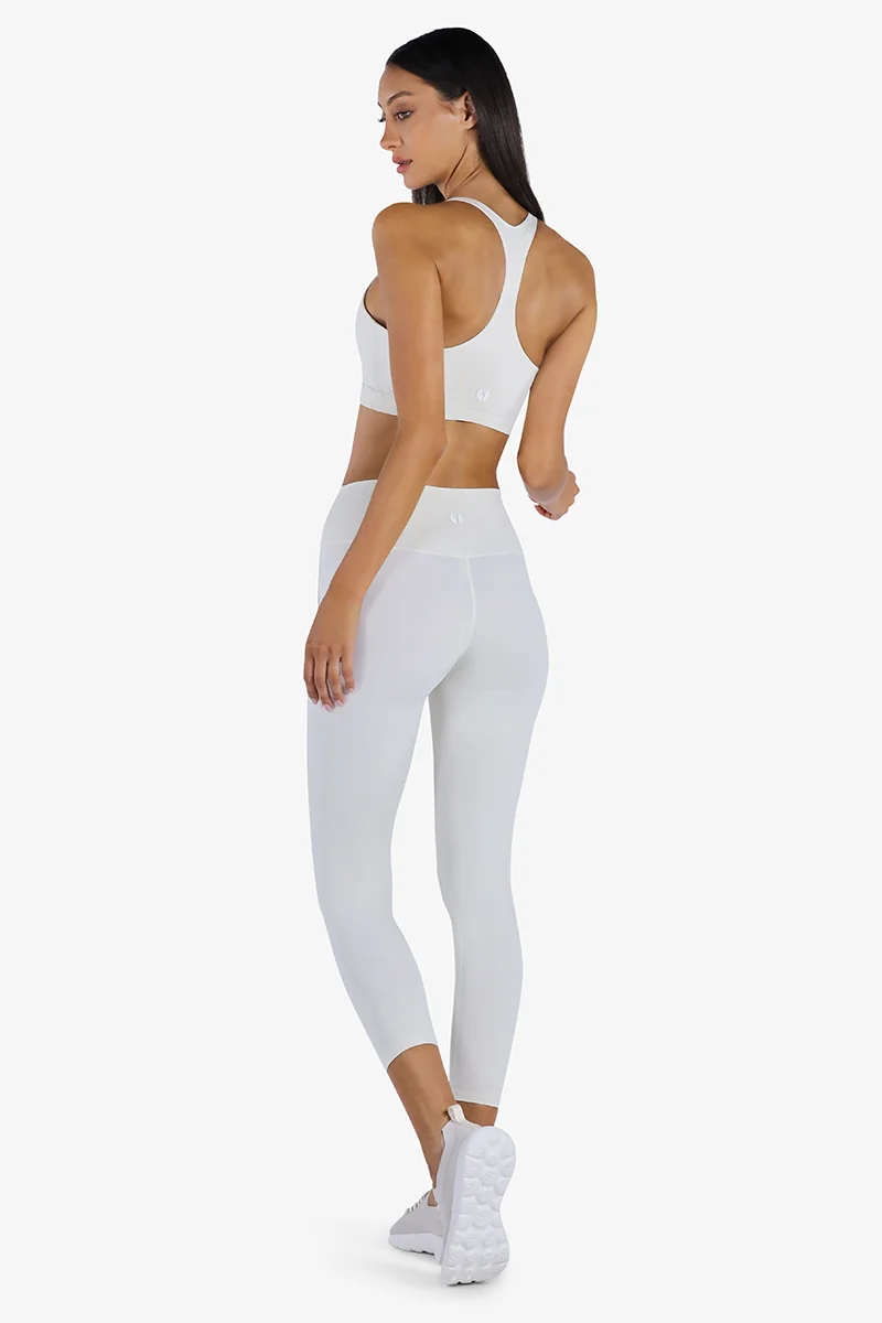 ياسيكو YesEco Women’s White Sports Bra – Y-Back High-Support Padded Activewear for Yoga, Fitness & Gym | Sustainable Fabric: 75% Recycled Nylon, 25% Spandex | Eco-Friendly | Bra Only