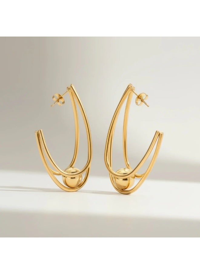 Bariq The Sphere Drop Hoops - Tarnish Free - Image 2
