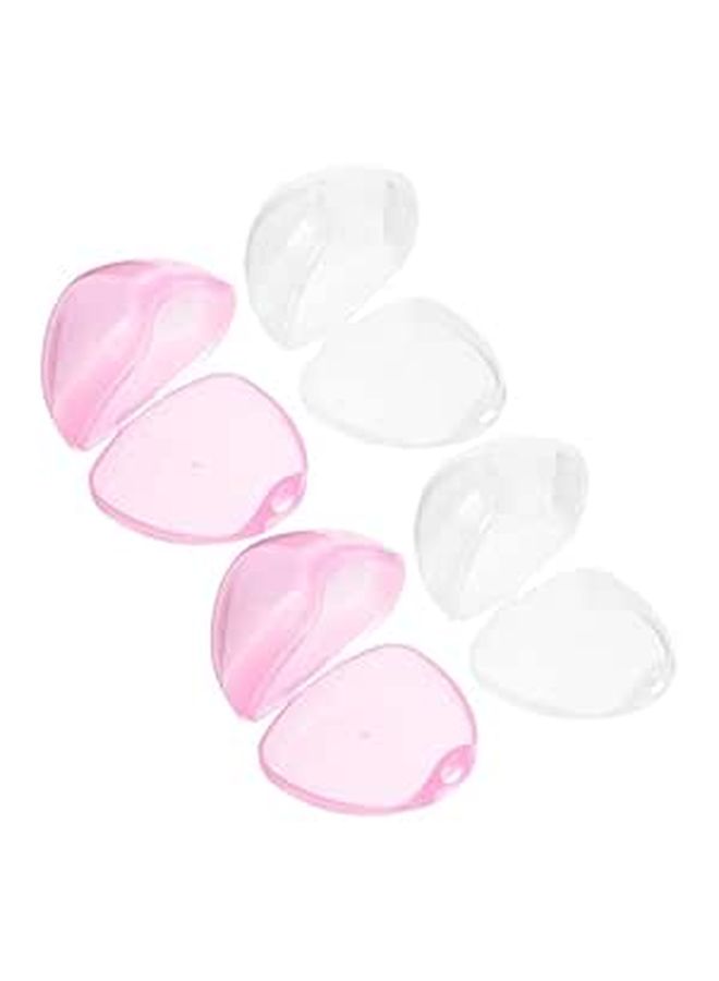4Pcs Portable Pacifier Holder Case with Storage Box Pink Dustproof Travel Organizer