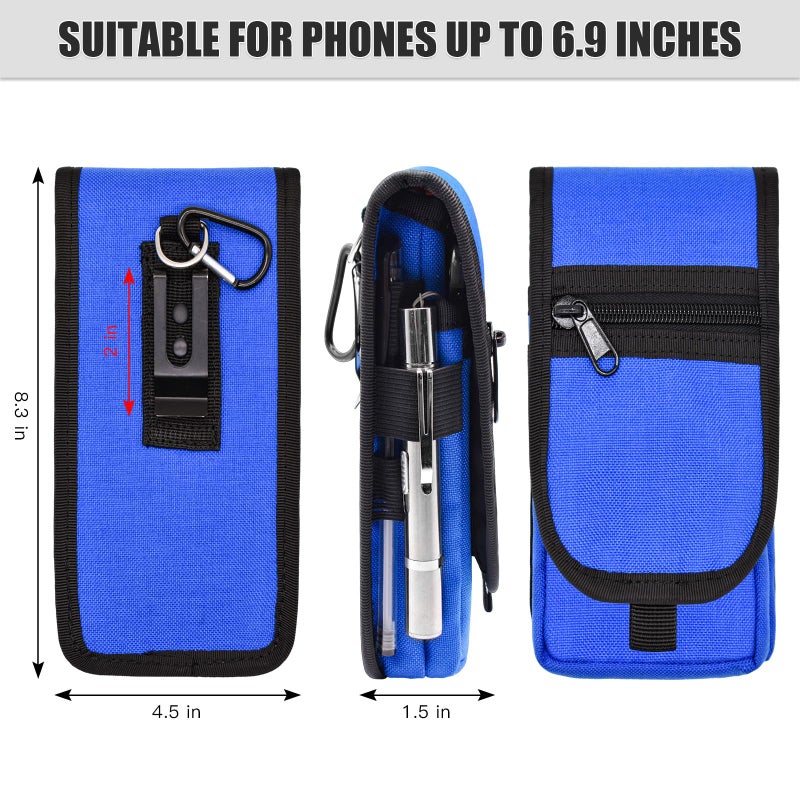 KATOLK Dual Phone Holster, Large Smartphone Pouch, Belt Cell Phone Holder for iPhone 16/15/14 Pro Max & Samsung Phones, Compatible with Power Bank, for Work, Hiking, Camping, Barbecue, Rescue (XL) - Image 2