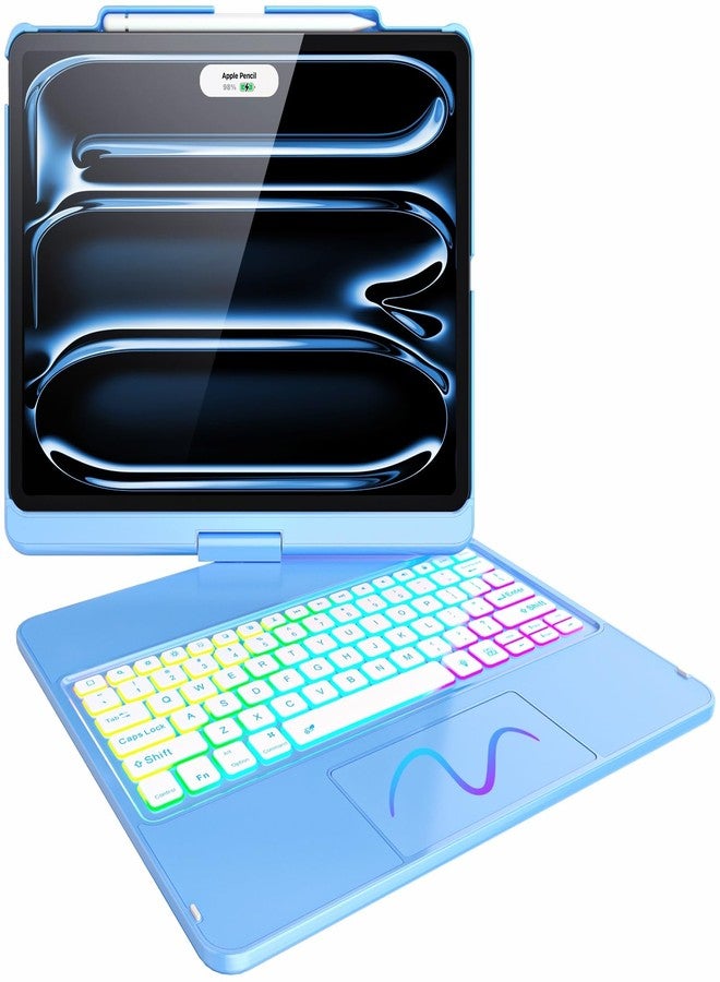 FUWANG Touch Keyboard Case for iPad Pro 13 inch (M5/M4) 2025/2024, 360° Swivel for iPad Pro 13 inch Case with Keyboard, 7 Colors Backlit with Multi-Touch Trackpad Keyboard Case for ipad pro 13 Inch - Image 1