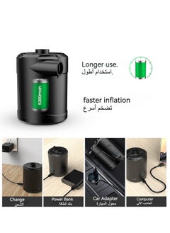 Generic Huake USB Outdoor Multifunction Inflatable Deflate Pump, 5200mAh Portable Air Mattress Pump, Quick-Fill Electric Air Pump for Outdoor Camping, Inflatable,Boats,Raft,Pool,Floats,Swimming Ring, Air Bed  - Image 3