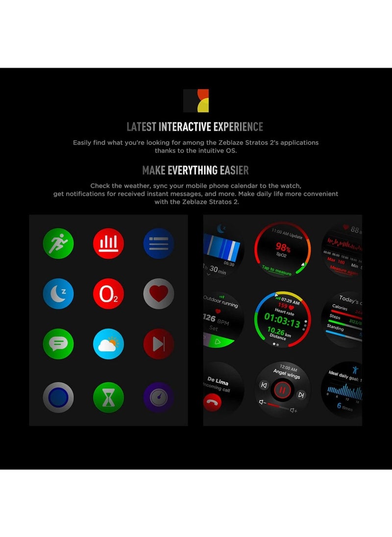 Zeblaze - Zeblaze Stratos 2 Smart Sports Watch 1.3 Full-touch Screen 360 * 360 High Resolution 4-Satellite/3-Mode GPS 24H Health Monitor 25-day Endurance 5ATM - Image 1