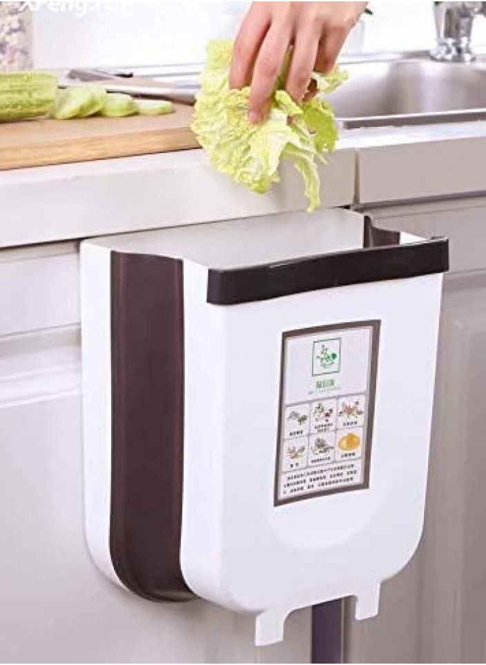 Alissa - Hanging Trash Can,Over The Cabinet Garbage Bin,Collapsible Foldable Door Waste Container Home Office - Image 1