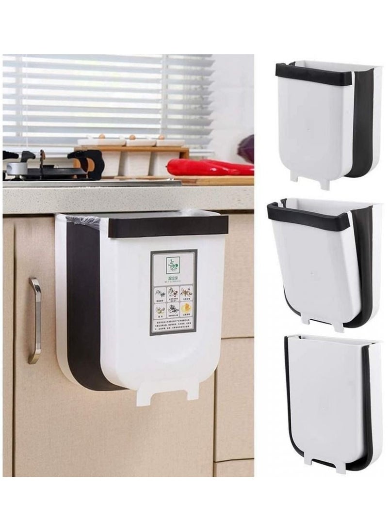 Alissa - Hanging Trash Can,Over The Cabinet Garbage Bin,Collapsible Foldable Door Waste Container Home Office - Image 1