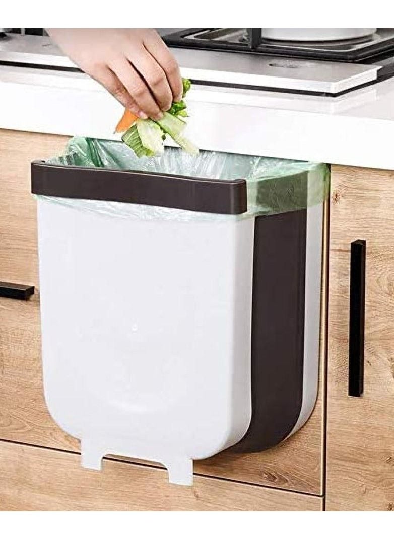 Alissa - Hanging Trash Can,Over The Cabinet Garbage Bin,Collapsible Foldable Door Waste Container Home Office - Image 1