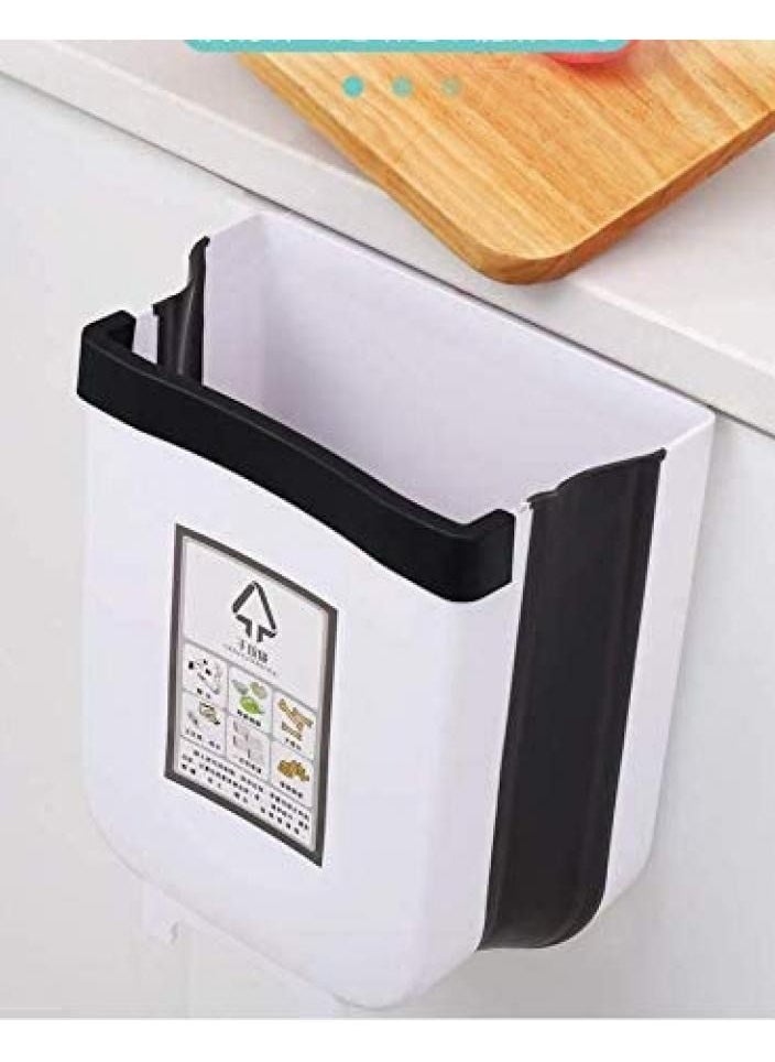 Alissa - Hanging Trash Can,Over The Cabinet Garbage Bin,Collapsible Foldable Door Waste Container Home Office - Image 1