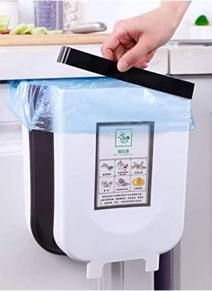 Alissa - Hanging Trash Can,Over The Cabinet Garbage Bin,Collapsible Foldable Door Waste Container Home Office - Image 1
