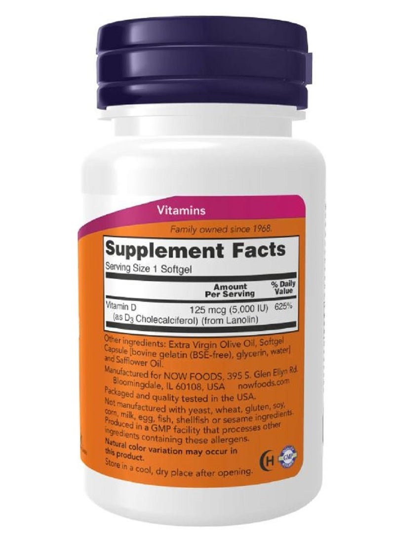 now Chewable vitamin d3  5000 iu 120 Bone & Immune Health - Image 2