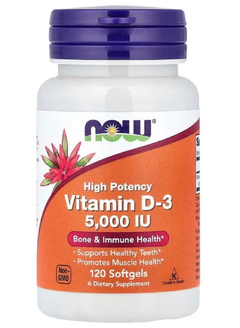 now Chewable vitamin d3  5000 iu 120 Bone & Immune Health - Image 1