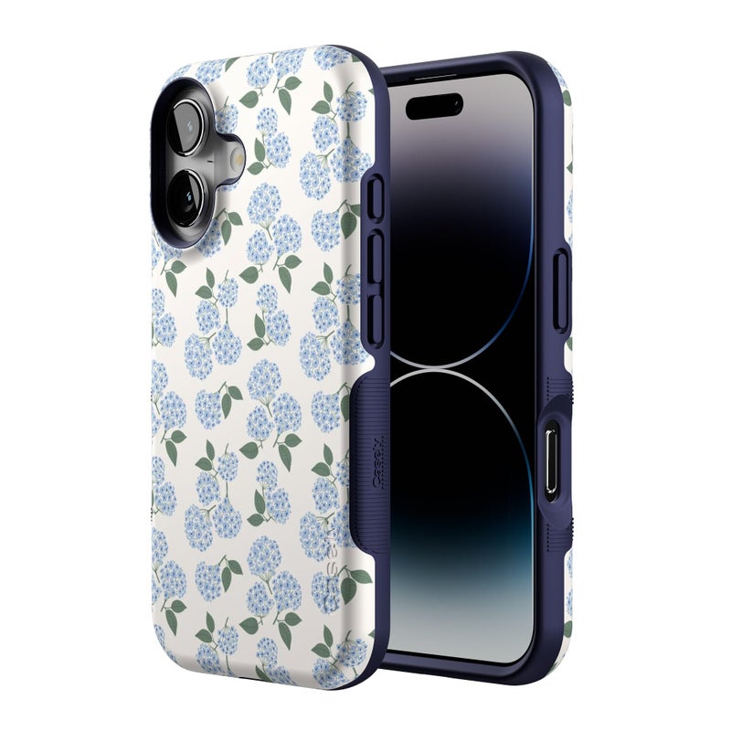 Casely iPhone 16 Case | Nantucket Cottage | Blue Hydrangea | Bold Protective Design | Compatible with MagSafe - Image 2