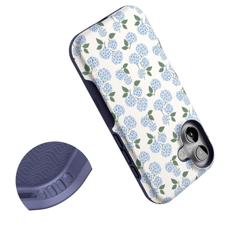 Casely iPhone 16 Case | Nantucket Cottage | Blue Hydrangea | Bold Protective Design | Compatible with MagSafe - Image 5