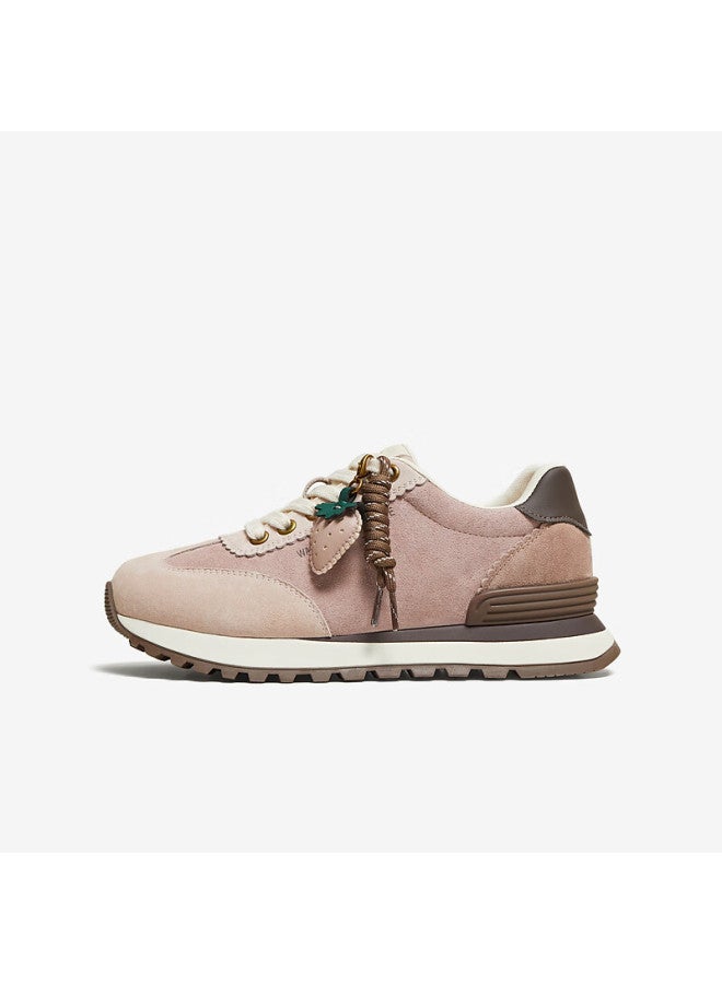 Tata Spring Thick-soled Breathable Casual Sports Shoes For Women Pink Purple/brown Size 36 - Image 3