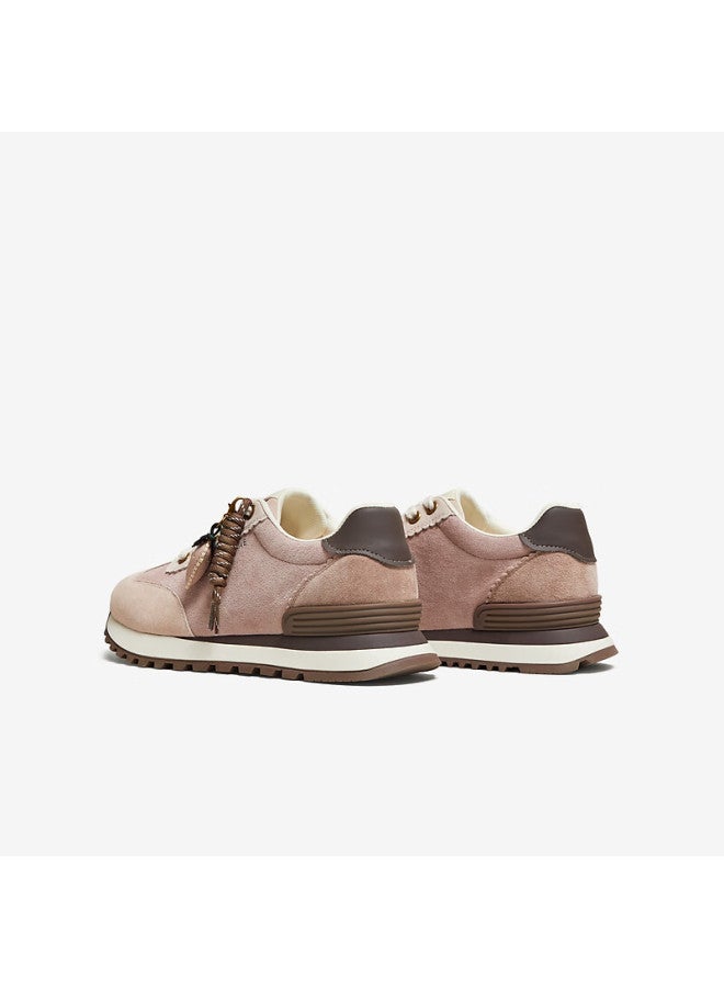 Tata Spring Thick-soled Breathable Casual Sports Shoes For Women Pink Purple/brown Size 36 - Image 5