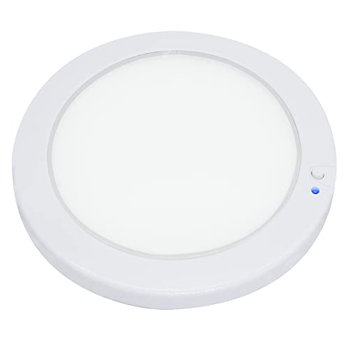 Facon 5" LED RV Interior Dome Light - 12V Surface-Mount Puck Light with Switch & Night Blue Indicator, 420LM Warm White (3400K), Ideal for RVs, Motorhomes, Campers, Marine Vehicles - Image 1