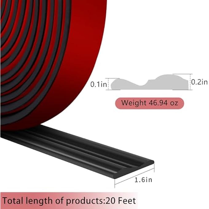 20 FT X 1.6'' WALL DECORATION MOLDING TRIM, BLACK SELF-ADHESIVE 3D CHAIR RAIL PANEL MOLDING, FLEXIBLE DIY WALL TRIM FOR MIRROR, WINDOW FRAME AND HOME DECORATION - Image 3