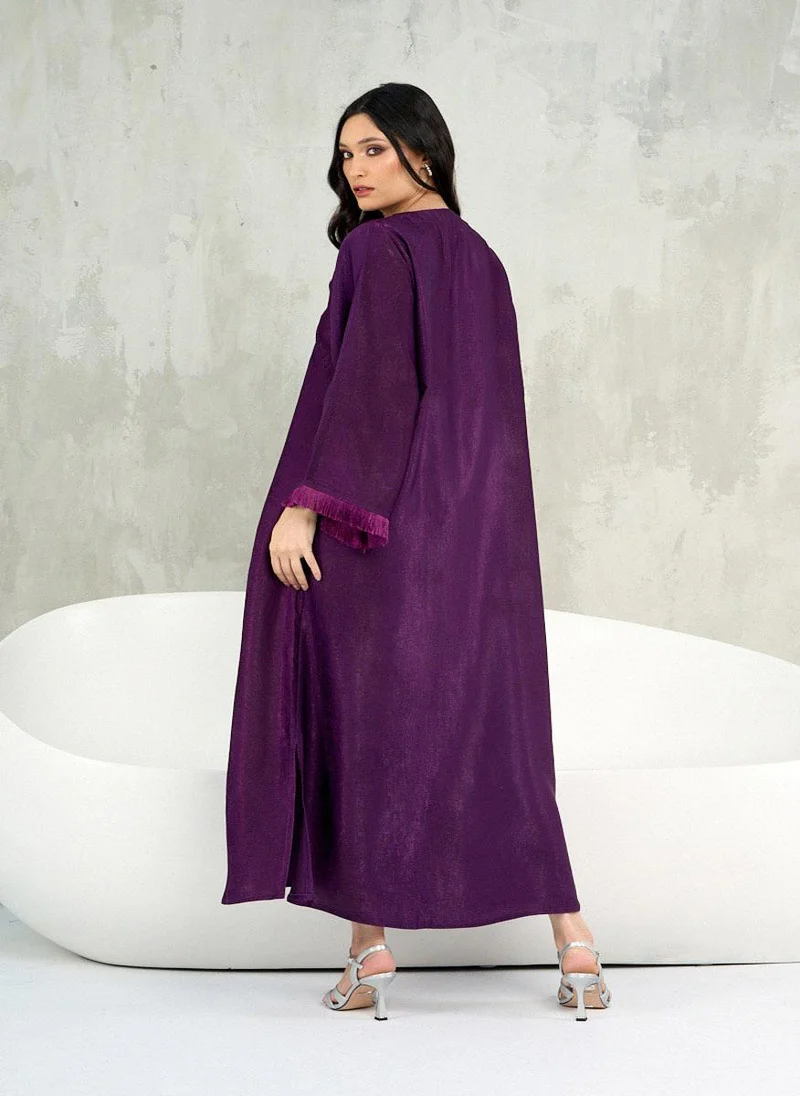 Couturelabs Purple Fringe Kaftan with Sheila