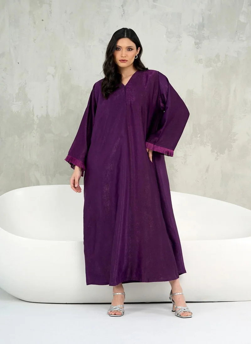 Couturelabs Purple Fringe Kaftan with Sheila