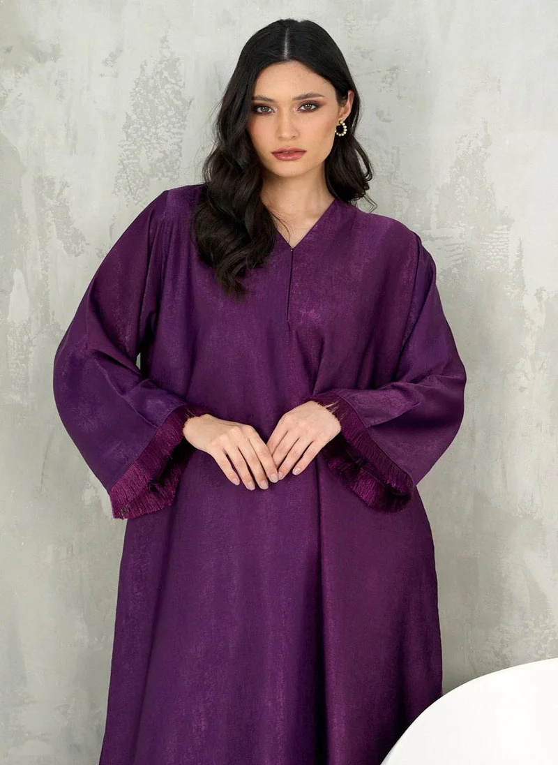 Couturelabs Purple Fringe Kaftan with Sheila