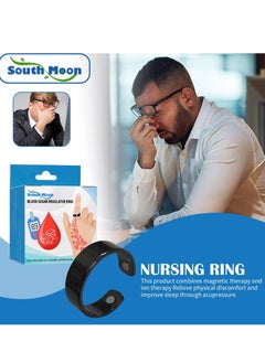 SOUTH MOON Blood Glucose Control Ring, 2 Pieces Blood Sugar Regulator Ring for Acupressure for Women Men Adjustable Blood Glucose Control Ring  - Image 2