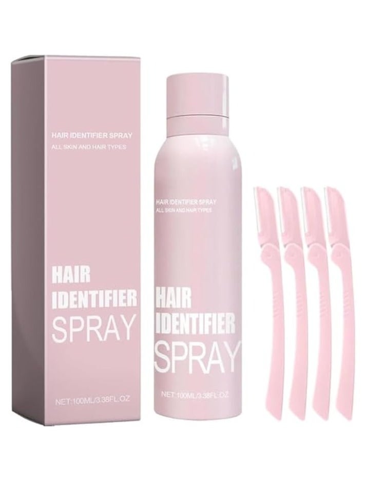 Rashell Cosmetics Hair identifier Spray for Face Shaving, Skin Body Hair Identifying Spray With Razors,Hair identifier Spray for Face Dermaplaning, Women Dermaplaning Tool for Face  - Image 1