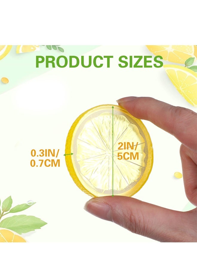 5Pcs Realistic Plastic Fake Lemon Slices Kitchen Party Decor Photo Props DIY Crafts - Image 2