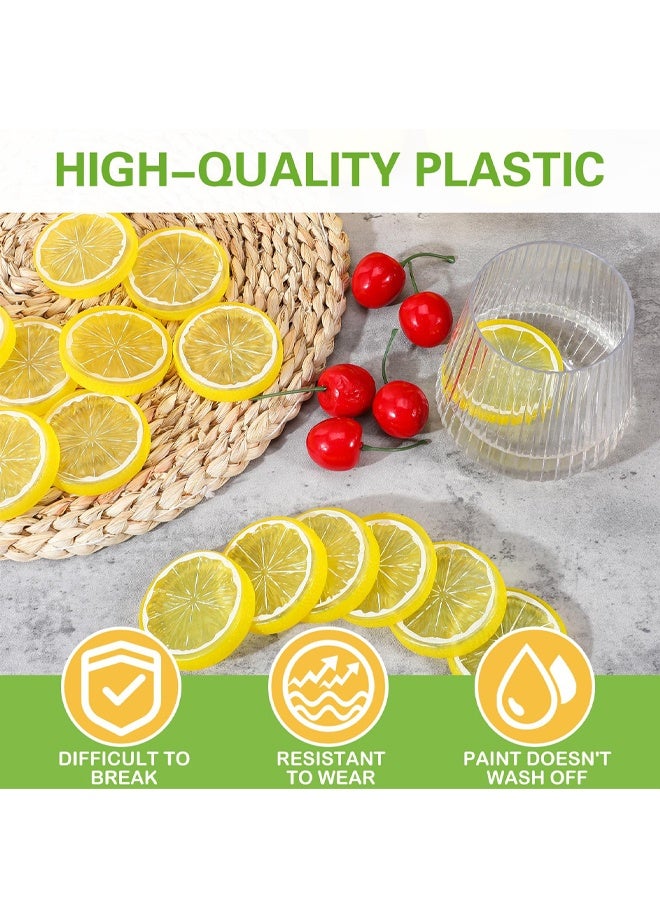 5Pcs Realistic Plastic Fake Lemon Slices Kitchen Party Decor Photo Props DIY Crafts - Image 3
