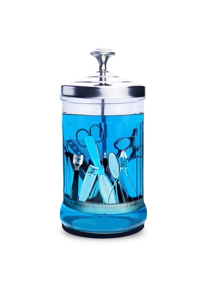 Namgznso Namgznso Disinfecting Jar, 33 Oz Manicure Disinfectant Jar, Small Glass Disinfectant Jar Container for Barber Supplies, Manicure Disinfecting Jar with Removable Basket for Nail Tool  - Image 1