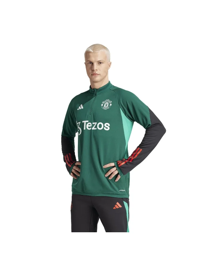 adidas قميص تدريب مانشستر يونايتد العلوي الأخضر للرجال مقاس XS