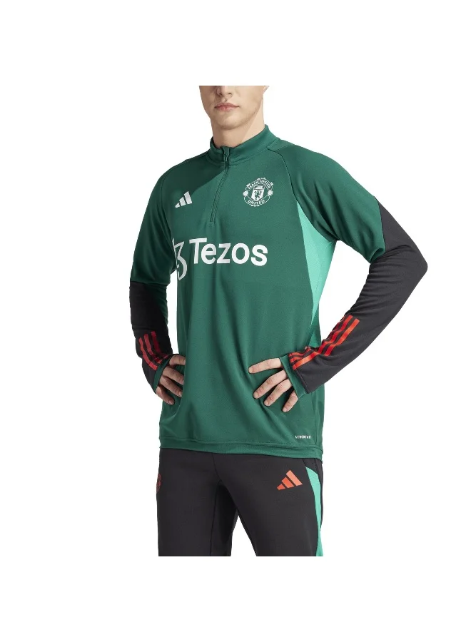 adidas قميص تدريب مانشستر يونايتد العلوي الأخضر للرجال مقاس XS