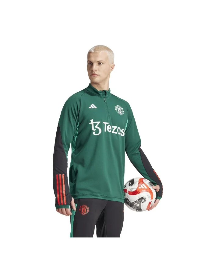 adidas قميص تدريب مانشستر يونايتد العلوي الأخضر للرجال مقاس XS