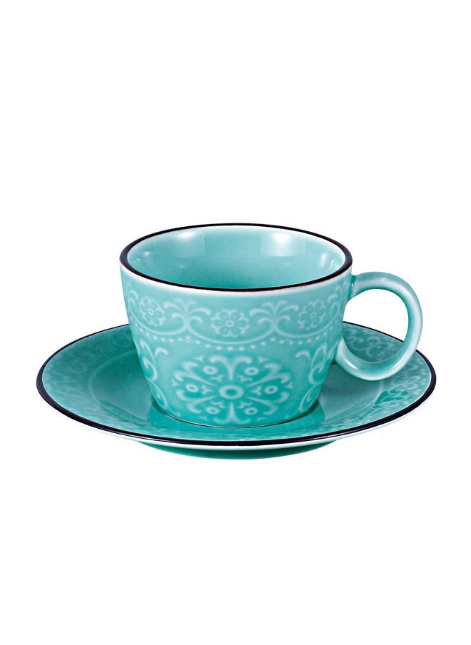 Trust - 12-Piece Porcelain Cup With Saucer Set 175ML Light Blue - Image 1