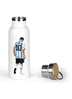 Generic Football Super Hero Messi Water Flask Bottle - Gift for Sports Fans and Athletes - Stainless Steel Bamboo Cap Flask Bottle 600ml - Ideal for Sports Enthusiasts  - Image 5