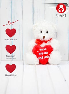 Cuddles Teddy Bear With Heart, 10″Soft White Stuffed Bear Plush Toy, Valentines Day Gifts For Him And Her,Gifts For Girlfriend Boyfriend  - Image 4