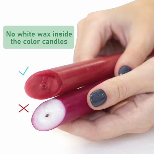 Sonedly Soneldy 12 inch Taper Candle 4 Pack - Unscented Hand-Dipped Tapered Long Burning Candles Perfect for Home Interior - Dripless and Smokeless - 10-Hour Burning Ivory - Image 3