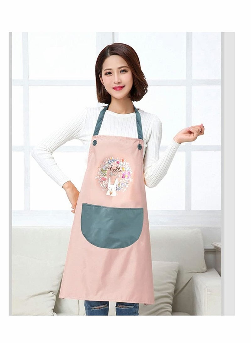 KASTWAVE Kitchen Apron, Waterproof Aprons For Women Men, 2Pcs Adjustable with Convenient Pocket Durable Kitchen Cooking Apron, Perfect for Home Restaurant Craft BBQ Coffee House, Oil Proof, Cleaning, Gardening - Image 3