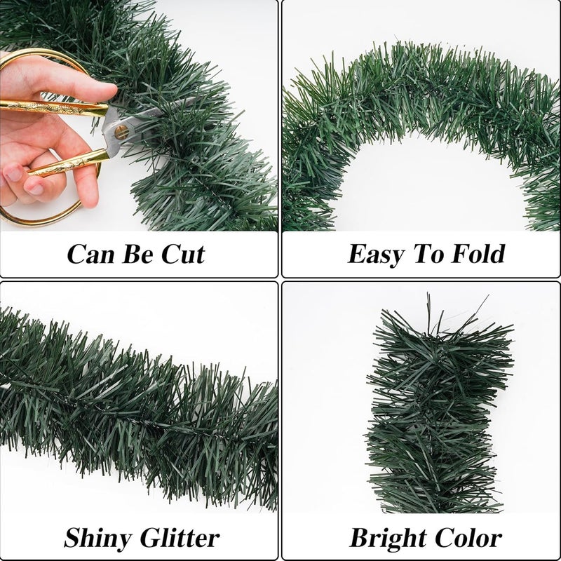 Forty Wings أكاليل عيد الميلاد الخضراء الداكنة 5 قطع لتزيين عيد الميلاد، عناصر تزيين عيد الميلاد، زينة عيد الميلاد، أكاليل لتزيين، إكليل زهور للتزيين - Image 4