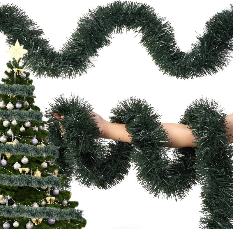 Forty Wings أكاليل عيد الميلاد الخضراء الداكنة 5 قطع لتزيين عيد الميلاد، عناصر تزيين عيد الميلاد، زينة عيد الميلاد، أكاليل لتزيين، إكليل زهور للتزيين - Image 1