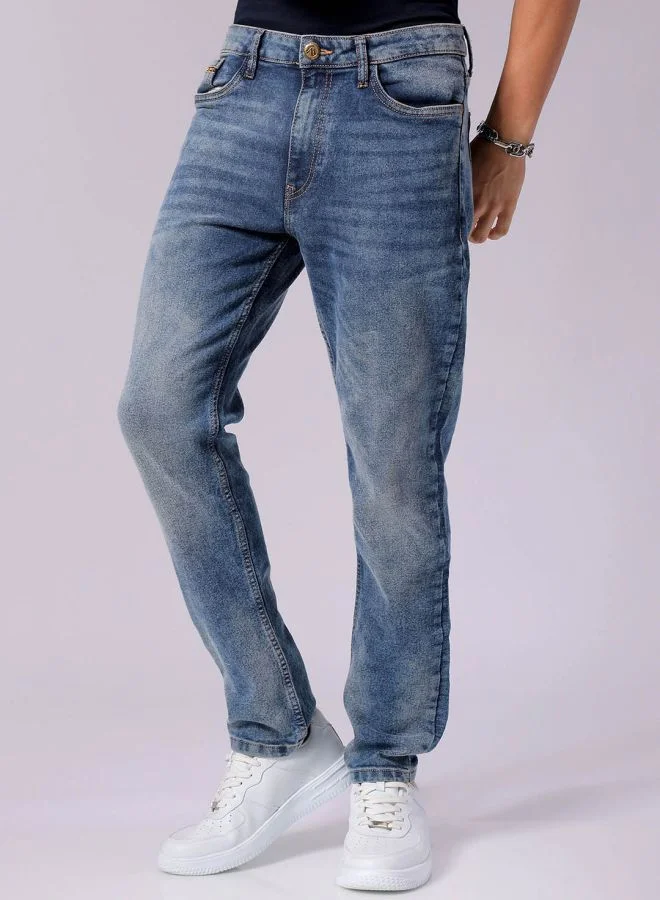 The Indian Garage Co Men Slim Fit Solid Mid-Rise Stretchable Jeans