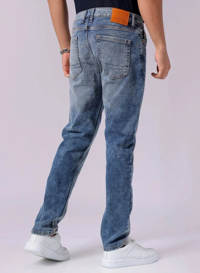 The Indian Garage Co Men Slim Fit Solid Mid-Rise Stretchable Jeans