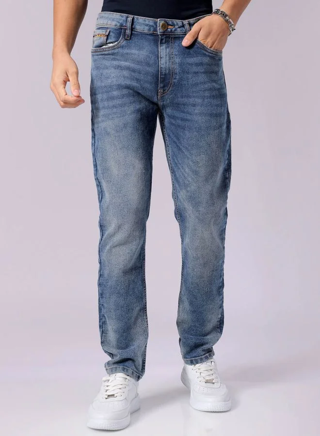 The Indian Garage Co Men Slim Fit Solid Mid-Rise Stretchable Jeans