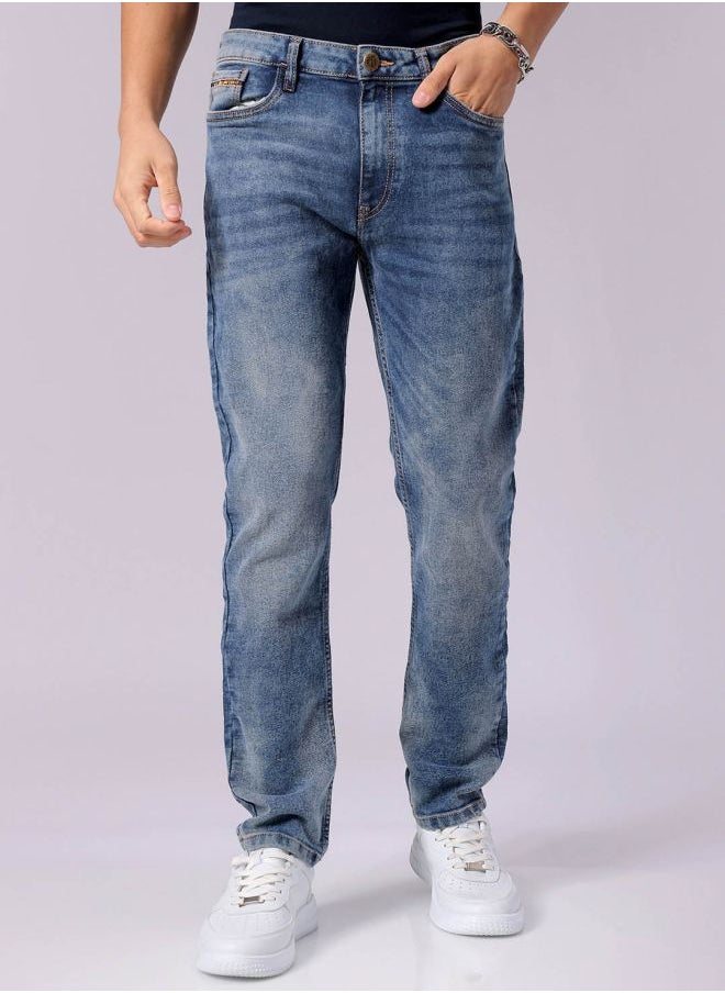 The Indian Garage Co Men Slim Fit Solid Mid-Rise Stretchable Jeans  - Image 1