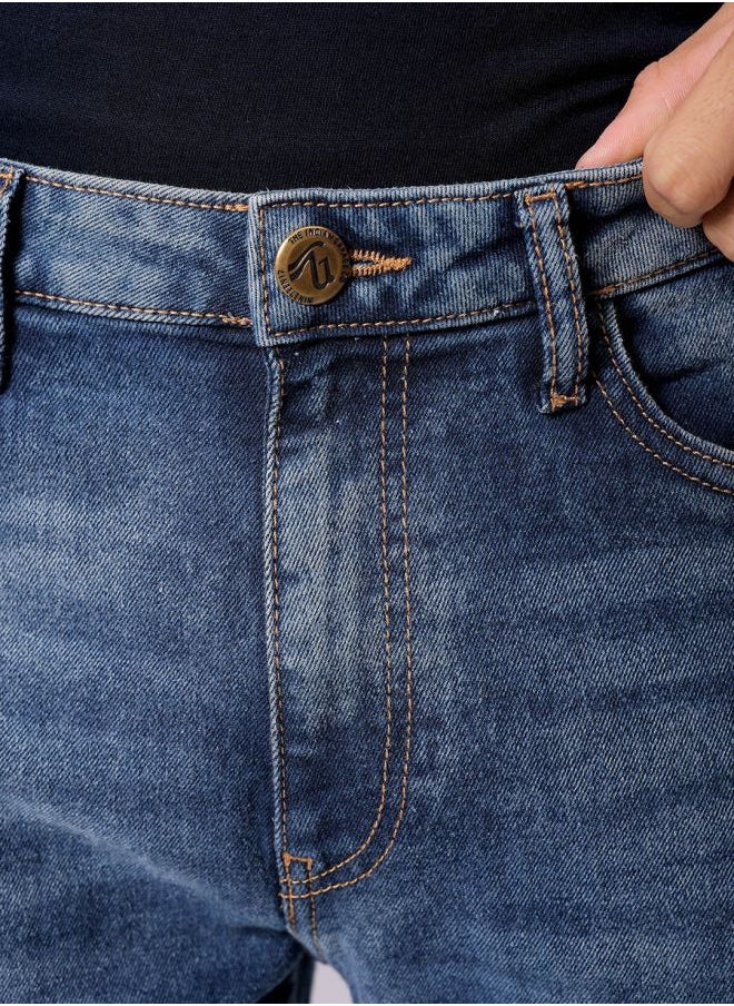 The Indian Garage Co Men Slim Fit Solid Mid-Rise Stretchable Jeans  - Image 5