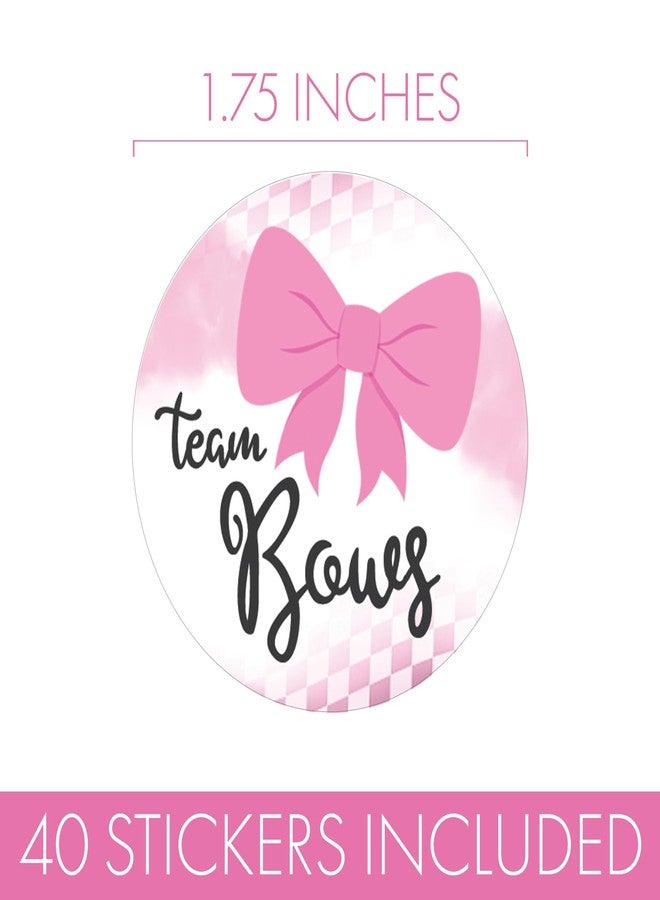 DISTINCTIVS Burnouts or Bows Baby Gender Reveal Party, Team Boy or Team Girl Stickers - 40 Labels - Image 3